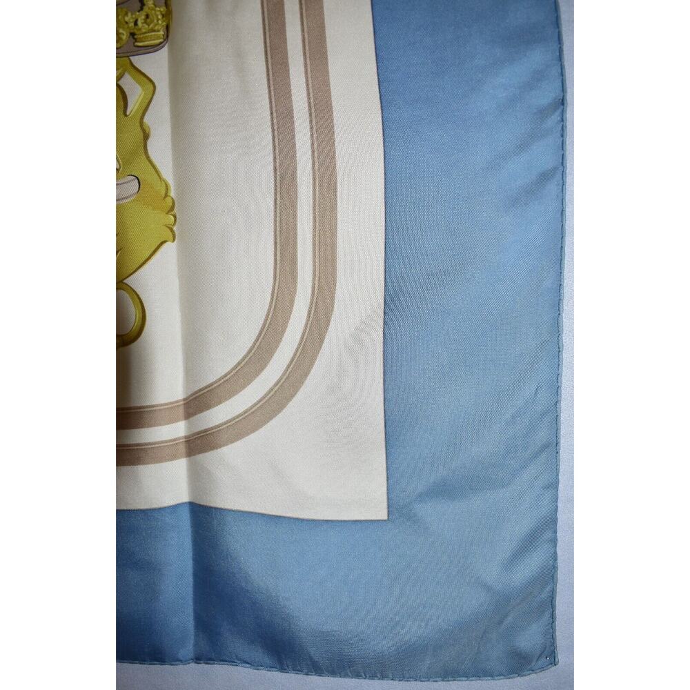 C0 Auth HERMES BRIDES DE GALA By Hugo Grygkar Blue Multi Silk 35" Square Scarf - Picture 5 of 6